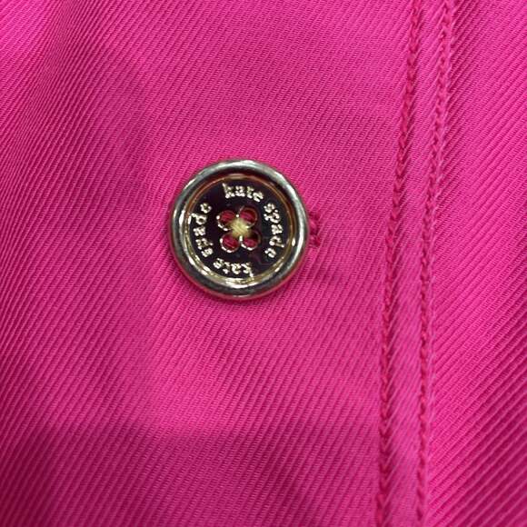 Kate Spade Pink Fall Trench Coat / Jacket with Gold Buttons - Picture 3 of 5
